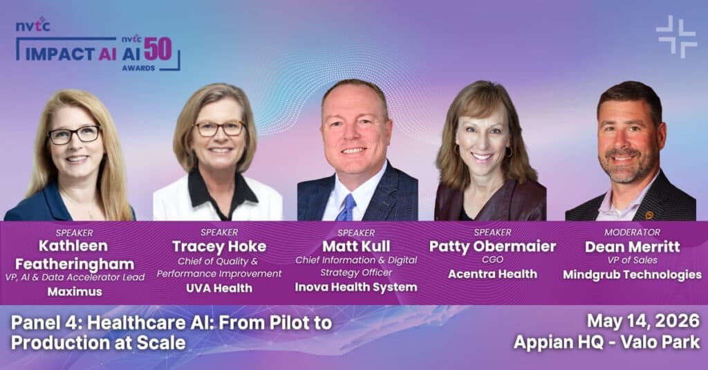 Impact AI Social Toolkit, NVTC, healthcare AI panel, May 14, 2026, Appian HQ, VA.